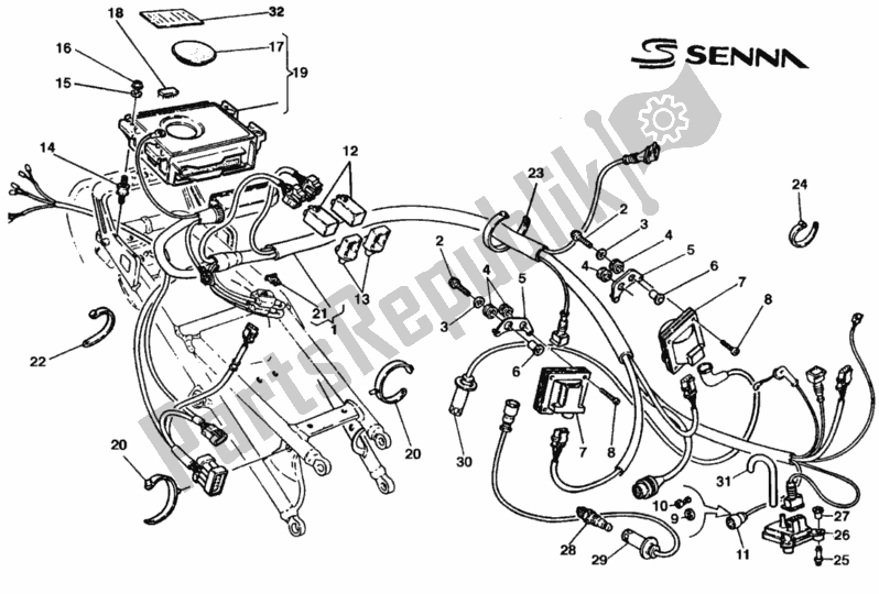 Alle onderdelen voor de Motorregeleenheid Senna van de Ducati Superbike 916 Senna 1998